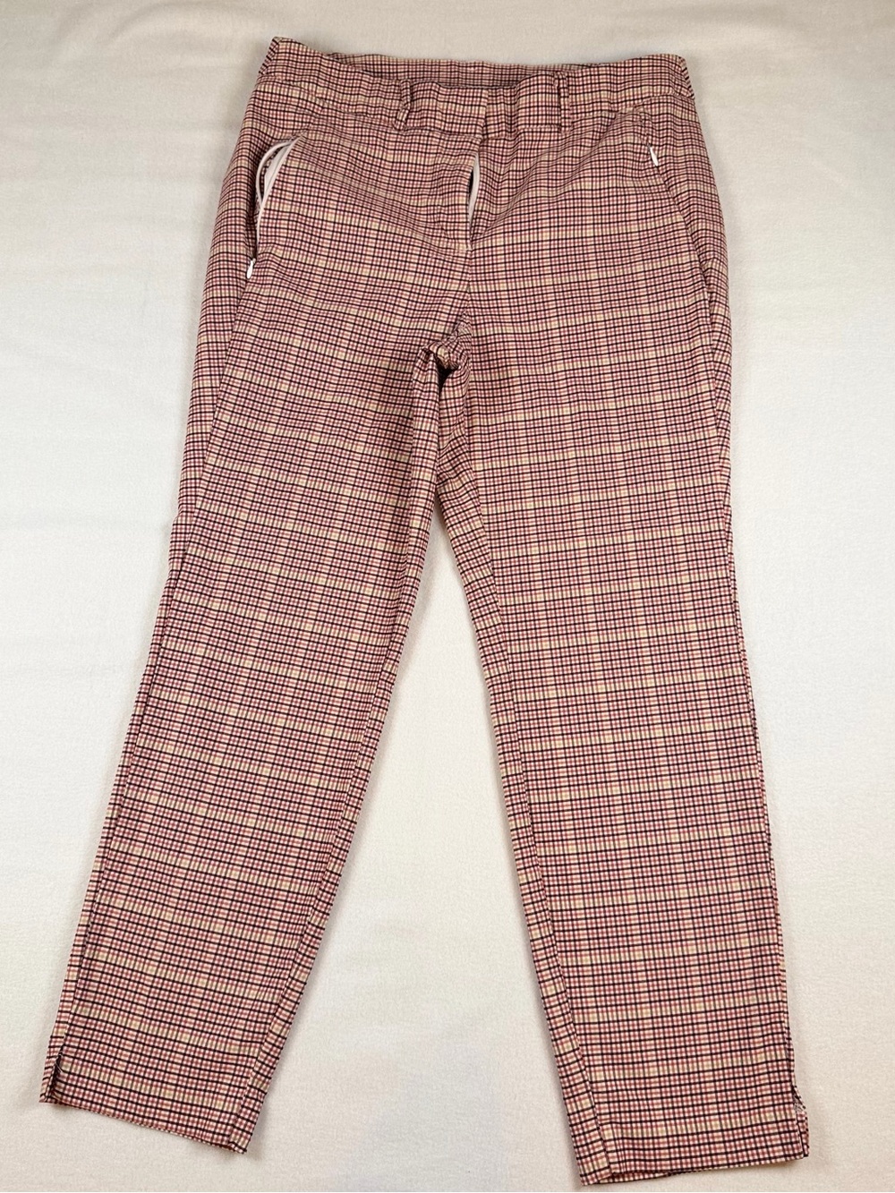Lane Bryant Pink Plaid Cropped Ankle Pants